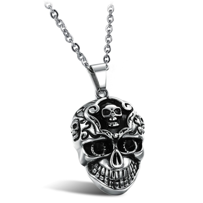 Colar De Titânio Com Caveira Masculina De Qualidade Superior Colar De Titânio Com Caveira Masculina De Qualidade Superior