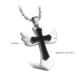 Colar De Titânio Com Cruz De Qualidade Estável