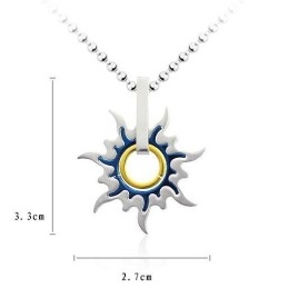 Pingentes E Colar Masculinos De Titânio Puro Da Moda, Roda Do Sol