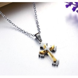 Colar De Titânio Com Cruz De Grande Variedade