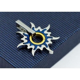 Pingentes E Colar Masculinos De Titânio Puro Da Moda, Roda Do Sol