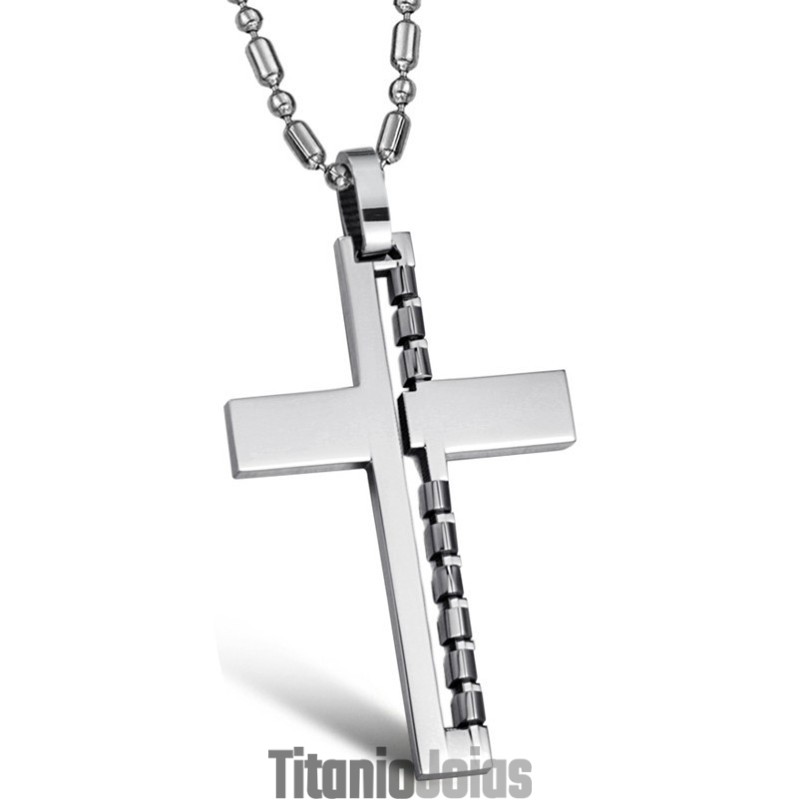 Colar De Titânio Com Cruz Masculina De Qualidade E Quantidade Garantida