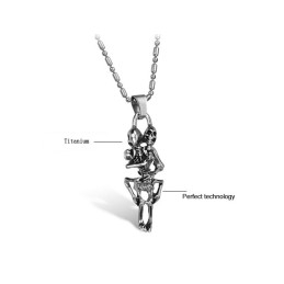 Colar De Titânio Com Caveira Masculina De Qualidade Estável