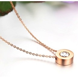 Colar De Titânio Feminino De Qualidade Estável Com Strass