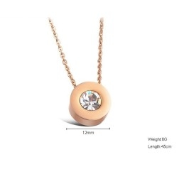 Colar De Titânio Feminino De Qualidade Estável Com Strass
