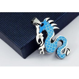 Pingentes E Colar Masculinos De Titânio Puro Da Moda Com Dragão