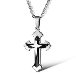 Colar De Titânio Com Cruz Masculina De Qualidade Estável