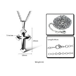 Colar De Titânio Com Cruz Masculina De Qualidade Estável