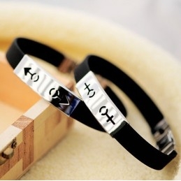 Pulseiras De Titânio Com Símbolo Para Homens E Mulheres