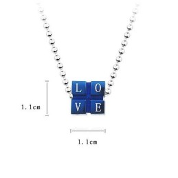 Pingente E Colar De Titânio Da Moda Love Rubik Cube