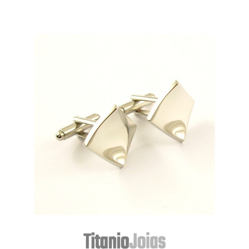Abotoaduras Quadradas Côncavas De Titânio Abotoaduras Quadradas Côncavas De Titânio