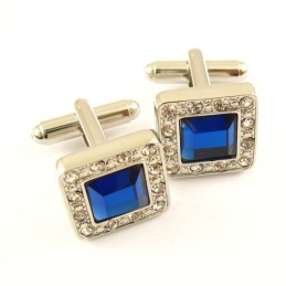 Abotoaduras Quadradas De Titânio Com Diamantes