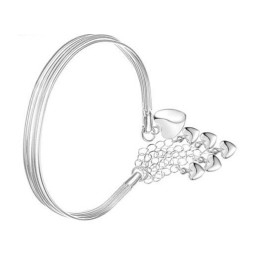 Pulseira Feminina De Titânio Com Pingente Coração De Qualidade E Quantidade Garantidas