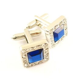 Abotoaduras Quadradas De Titânio Com Diamantes