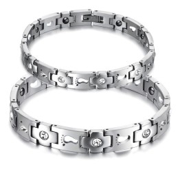 Pulseira De Titânio Queen Of Quality Para Amantes Com Strass