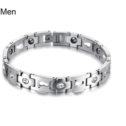 Pulseira De Titânio Queen Of Quality Para Amantes Com Strass