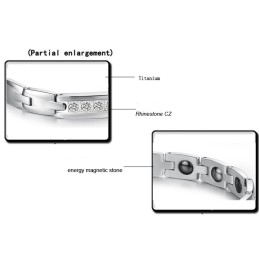Pulseira De Titânio Com Magnetita De Qualidade Confiável E Saudável Para Amantes Com Strass