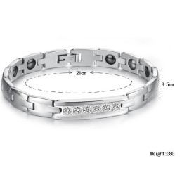 Pulseira De Titânio Com Magnetita De Qualidade Confiável E Saudável Para Amantes Com Strass