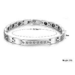 Pulseira De Titânio Com Magnetita De Qualidade Confiável E Saudável Para Amantes Com Strass