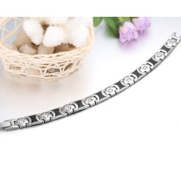 Pulseira De Titânio De Qualidade Superior Para Amantes Com Strass