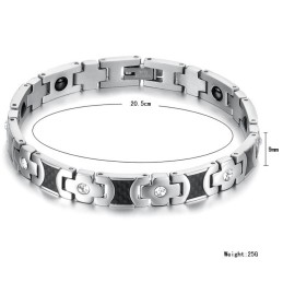 Pulseira De Titânio De Qualidade Superior Para Amantes Com Strass