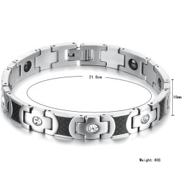 Pulseira De Titânio De Qualidade Superior Para Amantes Com Strass