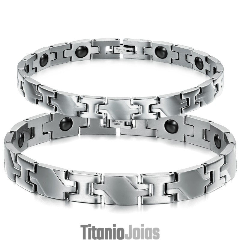 Pulseira De Titânio Com Magnetita De Excelente Qualidade Para Amantes Pulseira De Titânio Com Magnetita De Excelente Qualidade Para Amantes