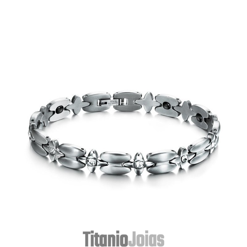 Pulseira De Titânio De Alta Qualidade Com Magnetita