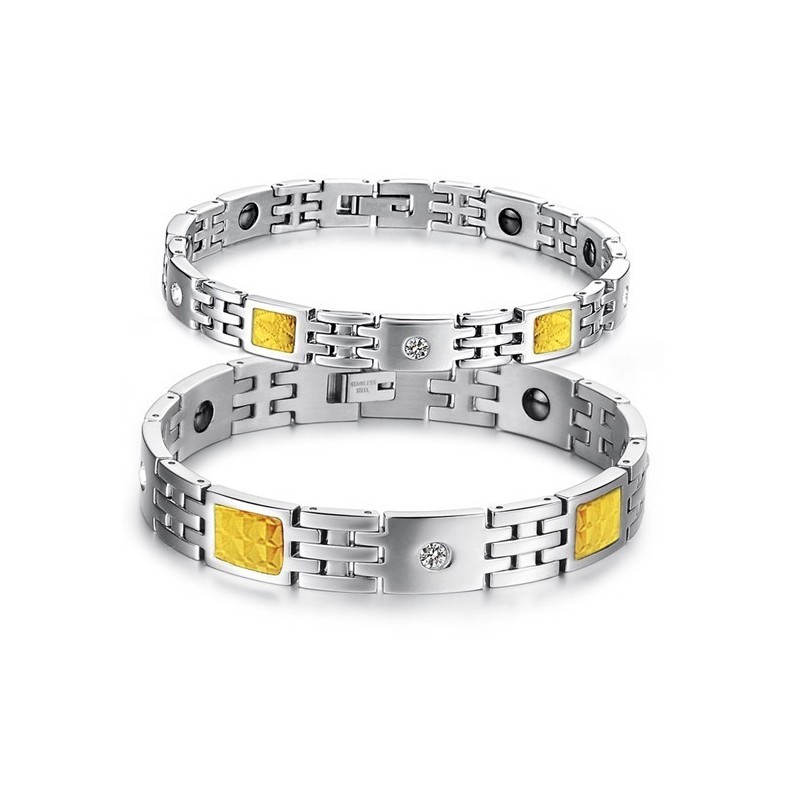 Pulseira De Titânio De Alta Qualidade Com Strass Para Amantes Pulseira De Titânio De Alta Qualidade Com Strass Para Amantes