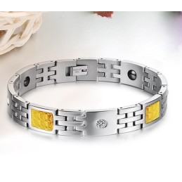 Pulseira De Titânio De Alta Qualidade Com Strass Para Amantes