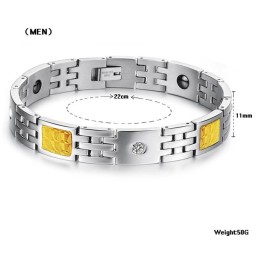Pulseira De Titânio De Alta Qualidade Com Strass Para Amantes