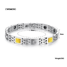Pulseira De Titânio De Alta Qualidade Com Strass Para Amantes