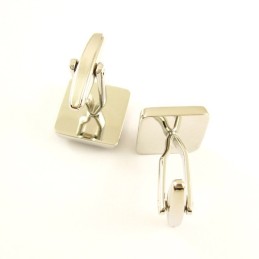 Abotoaduras Quadradas De Titânio Com Diamantes E Zircônias Quadradas Lilás