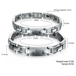 Pulseira De Titânio Com Magnetita De Excelente Qualidade Para Amantes
