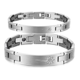 Para Desfrutar De Alta Reputação Em Casa E No Exterior Pulseira De Titânio Para Amantes Com Diamante