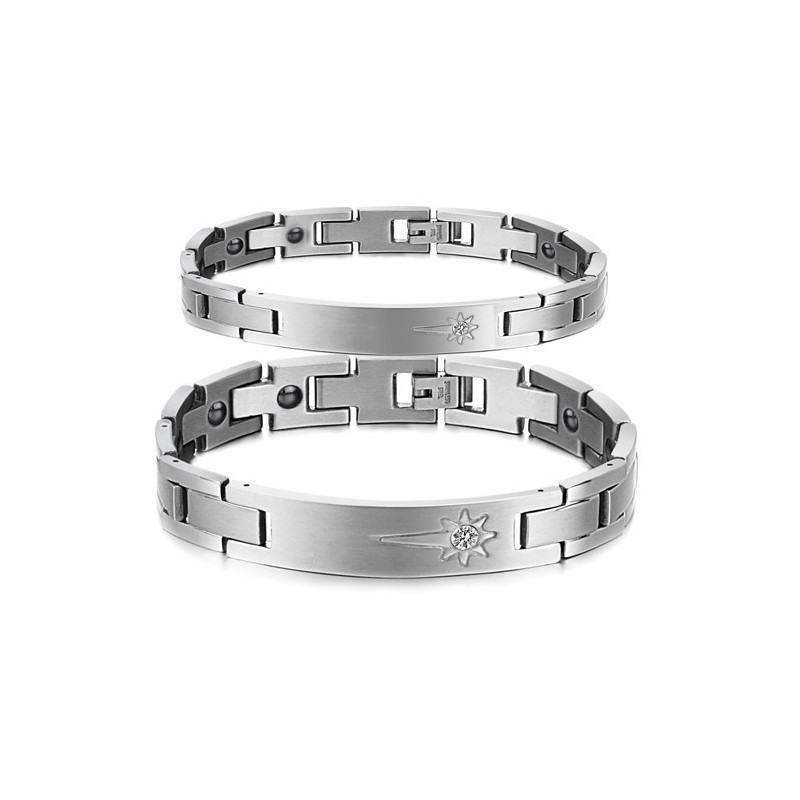 Para Desfrutar De Alta Reputação Em Casa E No Exterior Pulseira De Titânio Para Amantes Com Diamante Para Desfrutar De Alta Reputação Em Casa E No Exterior Pulseira De Titânio Para Amantes Com Diamante