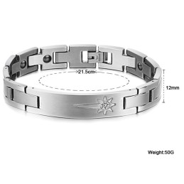 Para Desfrutar De Alta Reputação Em Casa E No Exterior Pulseira De Titânio Para Amantes Com Diamante