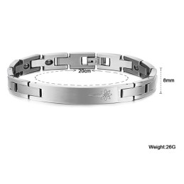 Para Desfrutar De Alta Reputação Em Casa E No Exterior Pulseira De Titânio Para Amantes Com Diamante