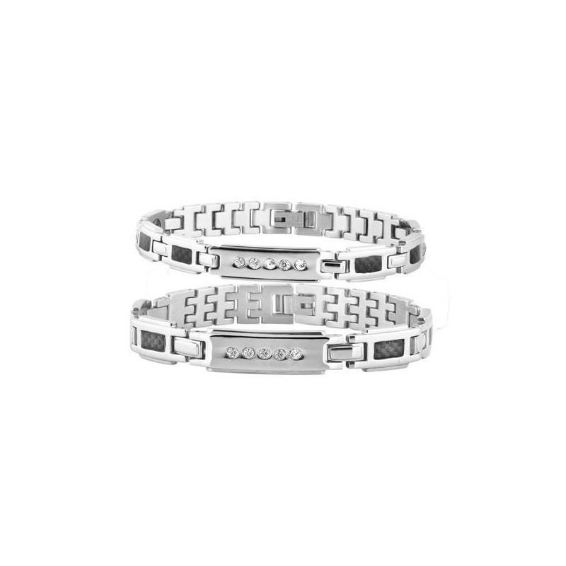 Pulseira De Titânio De Qualidade Estável Com Magnetita Para Amantes