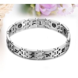 Pulseira Masculina De Titânio Com Magnetita De Qualidade Estável