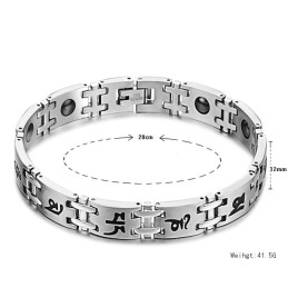 Pulseira Masculina De Titânio Com Magnetita De Qualidade Estável