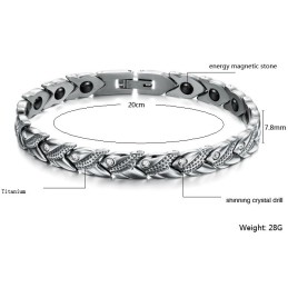 Pulseira De Titânio Com Magnetita De Renome Mundial Para A Saúde