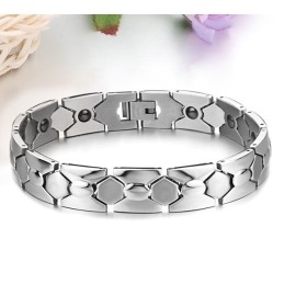 Pulseira Masculina De Titânio Antifadiga Com Desempenho Confiável E Magnetita