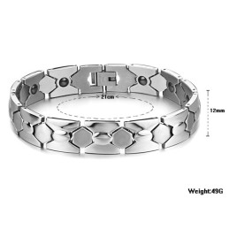 Pulseira Masculina De Titânio Antifadiga Com Desempenho Confiável E Magnetita
