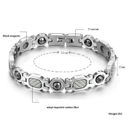 Pulseira De Titânio Lodestone Rainha Da Saúde E Qualidade