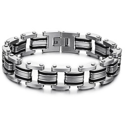 Pulseira De Silicone De Titânio Clássica Masculina De Qualidade Estável