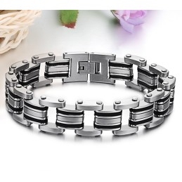 Pulseira De Silicone De Titânio Clássica Masculina De Qualidade Estável