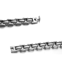 Pulseira De Silicone De Titânio Clássica Masculina De Qualidade Estável