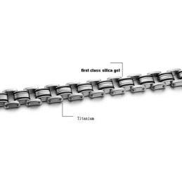 Pulseira De Silicone De Titânio Clássica Masculina De Qualidade Estável