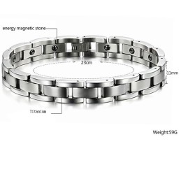 Pulseira De Titânio Com Magnetita Para Saúde Masculina De Grande Variedade